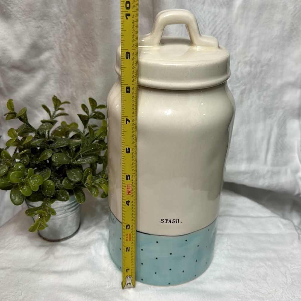 Rae Dunn Polka Dot Blue‎ & Black Canister Stash - Picture 10 of 11